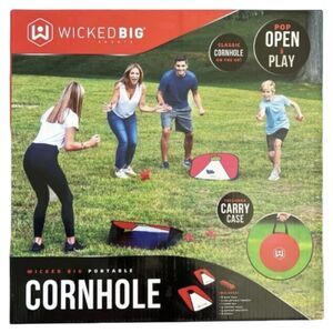 Wicked Big Sports Portable Cornhole Set 3'x2' Brand New Open & Play Outdoor Game